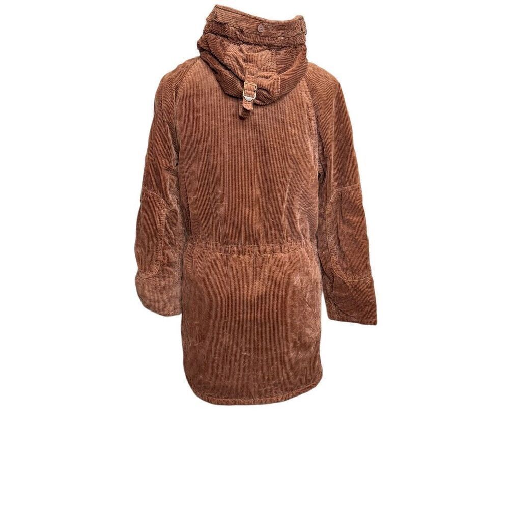 American Eagle rust corduroy hooded knee length jacket size XS - Picture 3 of 12